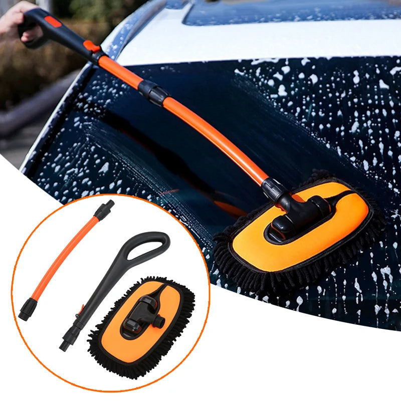 Chenille Car Wash Mop with an extra replacement head displayed on a white background