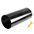 Windscreen Sun Visor Strip roll of dark tinted film with yellow application squeegee on a white background