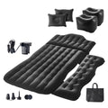 Black Back Seat Air Mattress set with two pillows, two inflatable footwell supports, 12V electric pump, nozzles, repair patches and carry bag