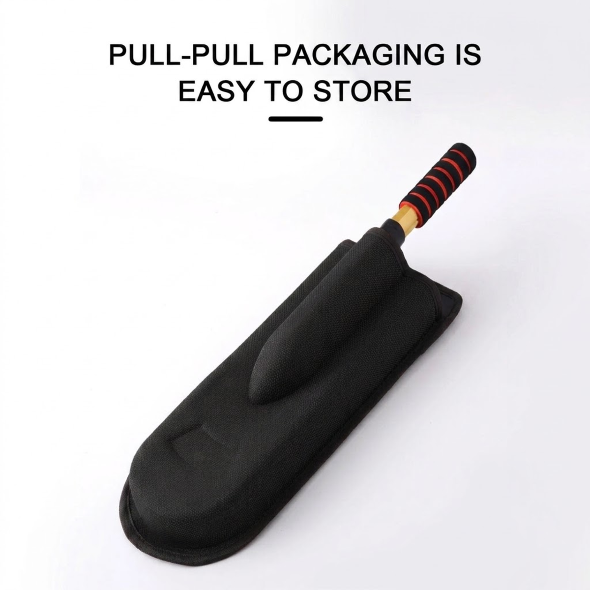 Telescopic Wax Duster Brush folded and stored in its compact black carry case