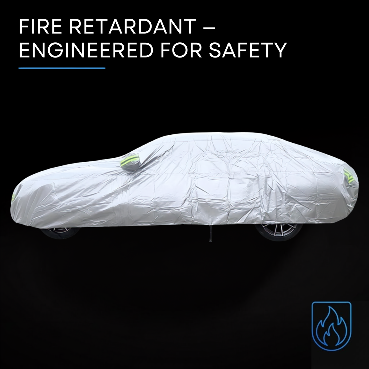 All-Weather Vehicle Cover fire retardant fabric engineered for safety