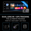 Dual lens 4K dash cam bundle with GPS tracking module, rear camera and main unit