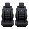 Black PU Leather Front Pair Car Seat Covers on a clean white background