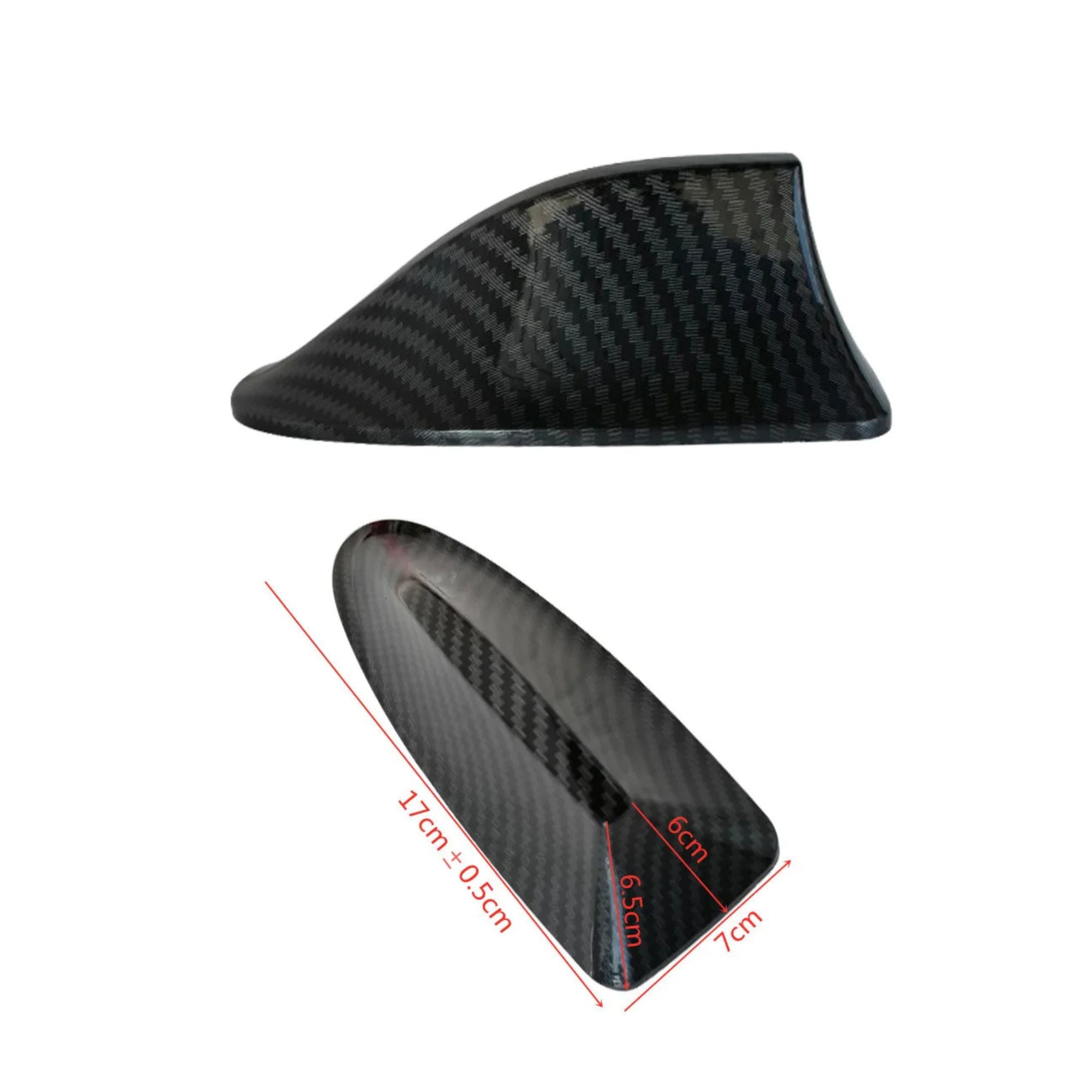 Carbon fibre Shark Fin Antenna Cover with 17cm length and 6.5cm height dimensions