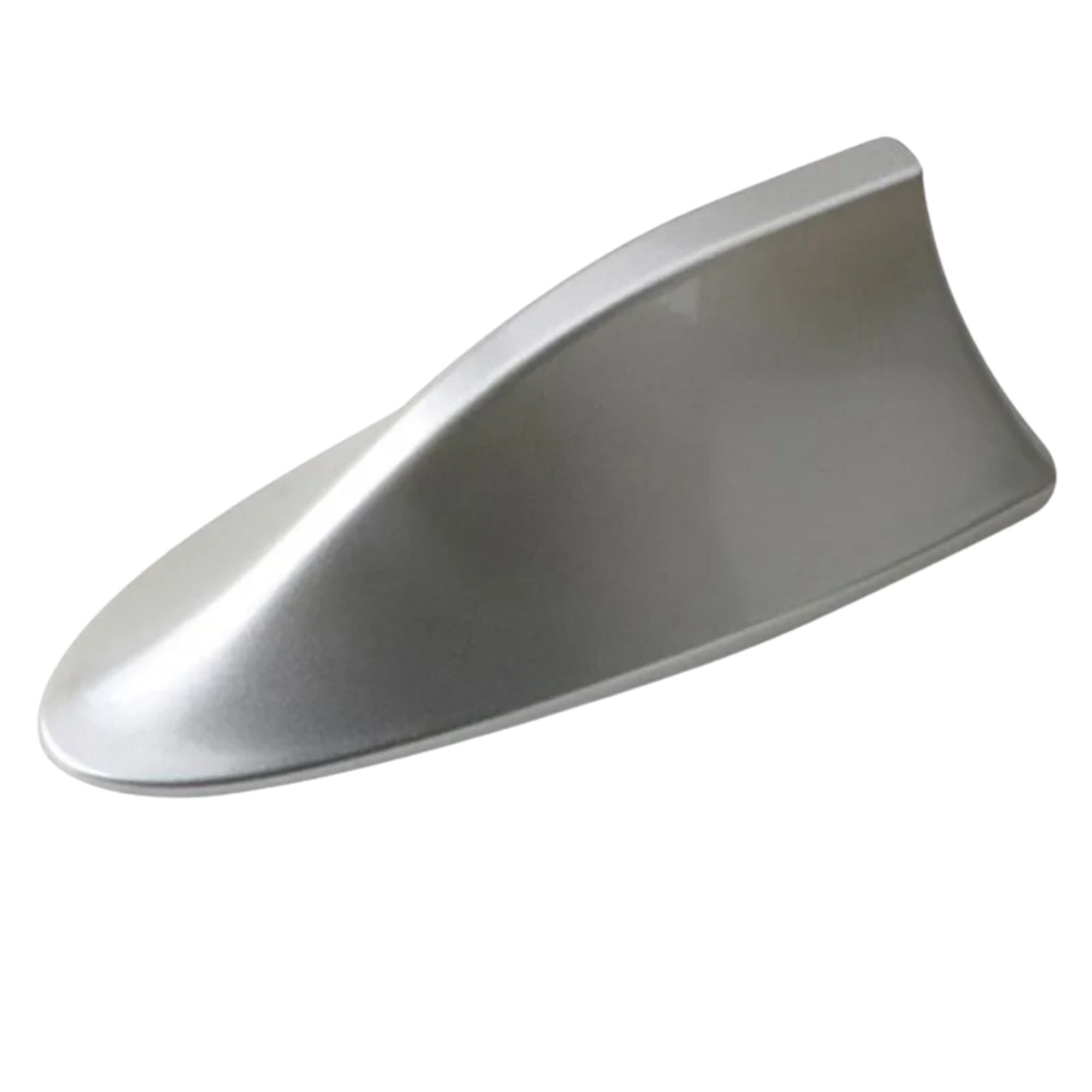Silver Shark Fin Antenna Cover on clean white background