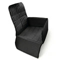 Front view of a midnight black waterproof pet travel carrier basket and folding car seat hammock on a white background.