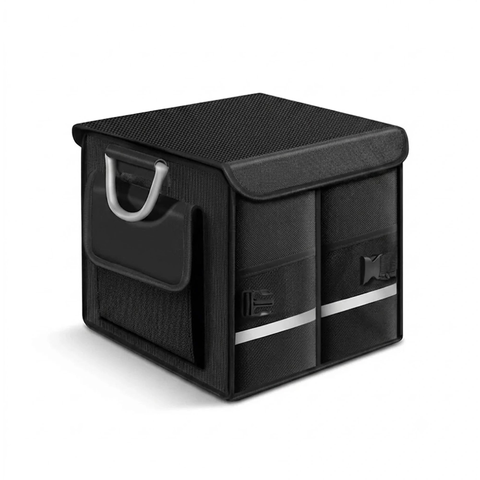 Heavy-Duty Car Boot Organiser small size foldable waterproof storage box in compact cube design with carry handle and side pocket
