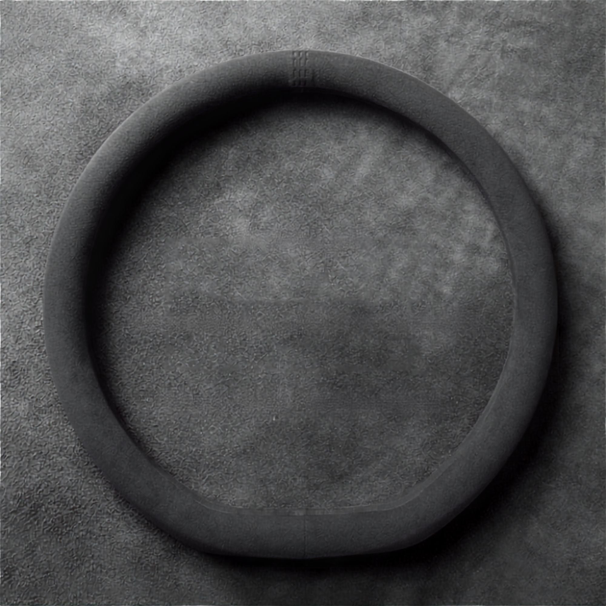 Flat-bottom Steering Wheel Cover and Non-Slip Suede Grip Cover in black suede, laid flat to show the D-shaped fit.