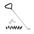 20-inch stainless steel paintless car dent removal rod with an ergonomic T-handle, assorted black contoured tips, and white rounded attachments.