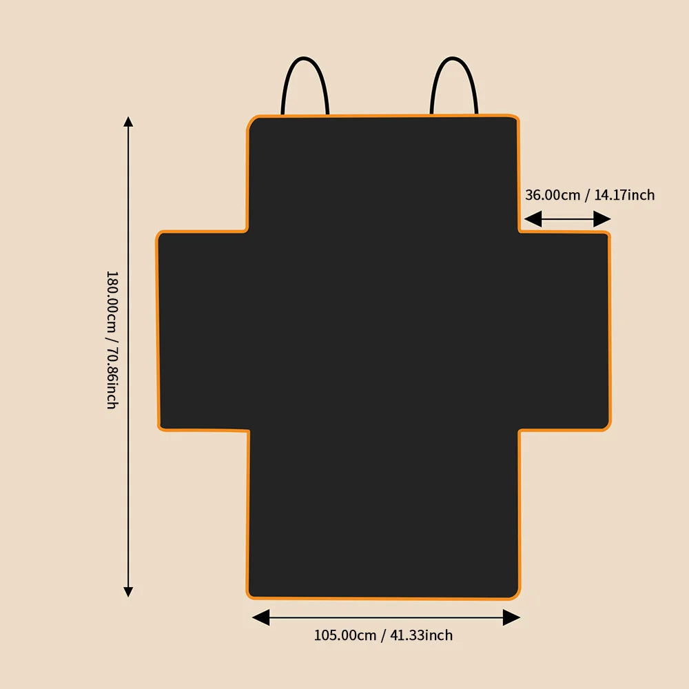 Dimension diagram of an SUV boot liner measuring 180 centimetres in length by 105 centimetres in width.