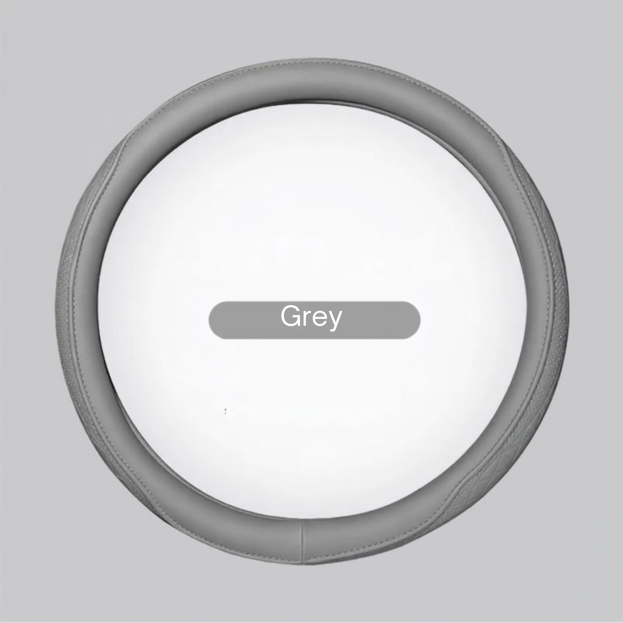 Perforated Napa Leather Steering Wheel Cover in grey colourway, universal 37-38cm fit