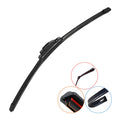 Universal Beam Windscreen Wiper Blade with J-hook and U-hook adaptor on a white background